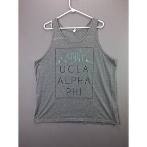 UCLA Alpha Phi Tank Top Sorority Formal 2015 XL Gray Sleeveless Graphic Shirt